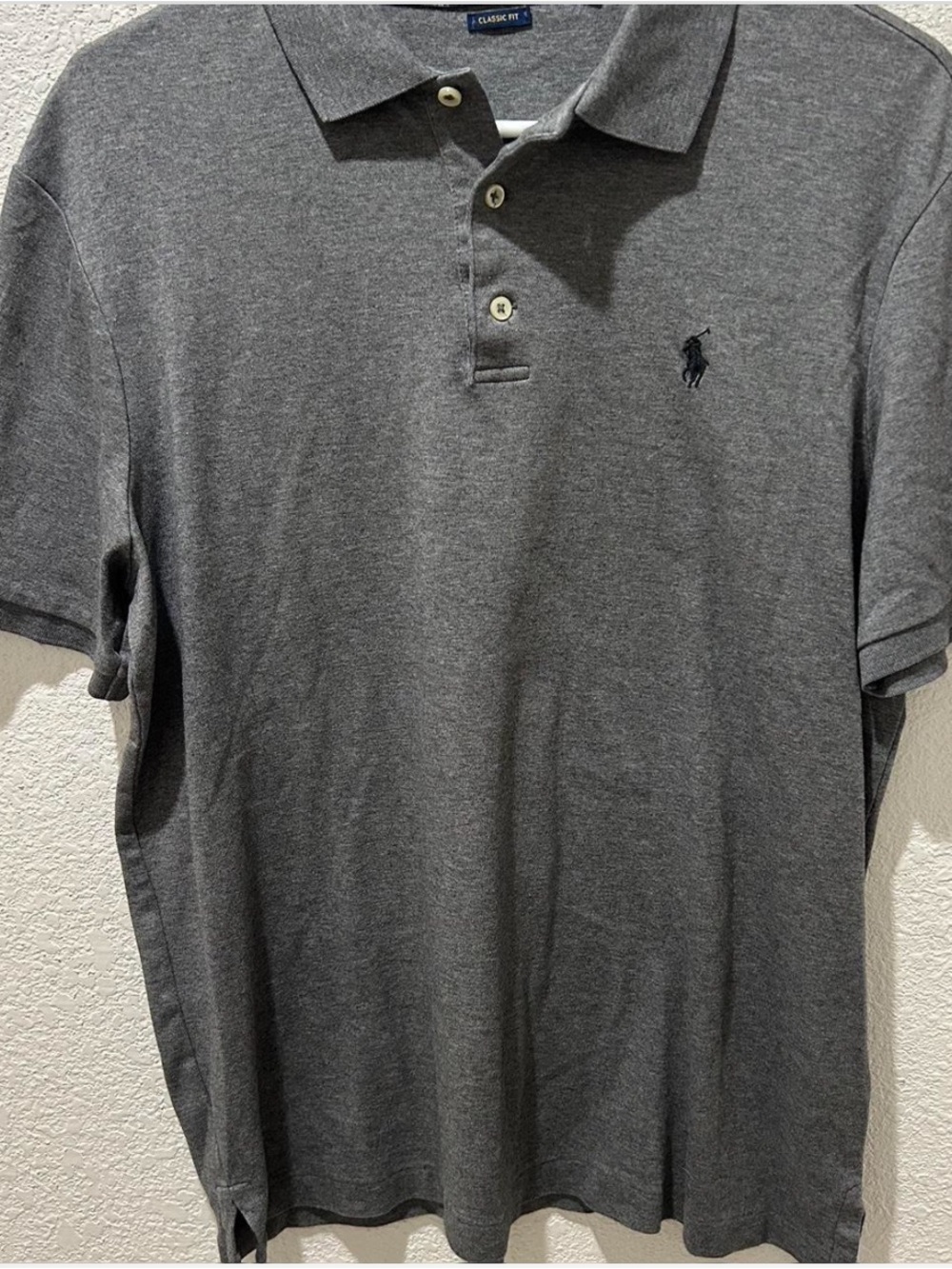 Ralph Lauren Men’s Heather Gray Polo with Black Pony